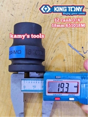 Đầu tuýp 3/4 inch 12 cạnh Kingtony 18mm 651018M