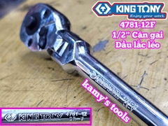Cần tự động đầu lắc léo cán gai nhám 1/2 inch Kingtony 4781-12F dài 12 inch 300mm