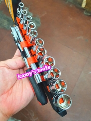 Bộ khẩu tuýp 1/4 inch cần tự động có khúc nối 13 chi tiết 4mm-14mm TIFONE