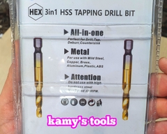 Bộ 6 mũi khoan Taro M3-M10 thép inox HSS phủ Titanium tạo lỗ ren bắt vít, ta rô