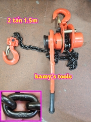 Pa lăng xích lắc tay Nitto 2 tấn 1.5m (1.5 mét) VR-20 cao cấp