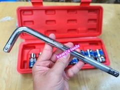 Bộ tuýp khẩu cần cong L 10 chi tiết 1/2 inch 8mm-24mm Tifone, bộ đồ nghề đa năng sửa chữa xe