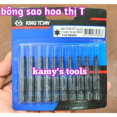 Mũi lục giác bông hoa thị chuôi đuôi lục giác 7150 dài 50mm Kingtony T6-T40 (bán lẻ 1 cái)