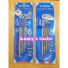 Bộ lục giác bi và bông Kingtony 9 cây (tặng kèm bút) 20109MR và 20319PR