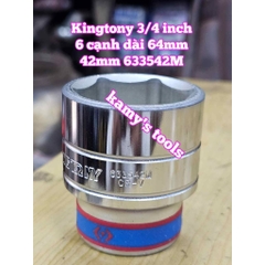 Đầu tuýp khẩu 3/4 inch 6 cạnh trắng Kingtony 39mm 41mm 42mm 43mm 44mm 633539M 633541M 633542M 633543M 633544M