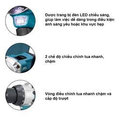 Máy khoan và vặn vít dùng pin 18V Makita DDF486Z(Thân máy)