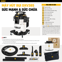 Máy hút bụi công nghiệp 3 chức năng 38L Dewalt DXV38S (3750W – 5HP)