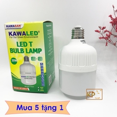 Bóng đèn LED Bulb trụ 20W cao cấp Kawasan - KawaLED T80-20W