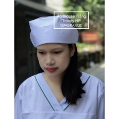 Mũ y tá, mũ điều dưỡng, nón blouse trắng 3 lá cho điều dưỡng, y tá