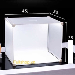 [Tặng 1 phông chụp hình đen] Hộp chụp ảnh sản phẩm có đèn LED sẵn kích thước 45x35x35