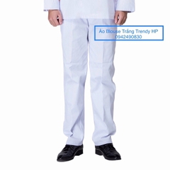 Quần blouse trắng - quần bác sĩ - quần y tá - quần blu nam phòng thí nghiệm cao cấp