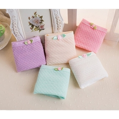 Combo 5 quần lót nữ Muji thông hơi nơ hoa hồng nhỏ xinh xắn