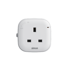 Ổ cắm đơn 3 chấu kiểu Anh 13A vuông màu trắng Simon Track Socket MTS1381