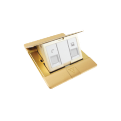 Bộ ổ cắm âm sàn gồm ổ cắm điện thoại và ổ mạng Cat6 Simon