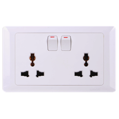 Bộ ổ cắm đôi đa tiêu chuẩn có công tắc Simon Series 50 45089