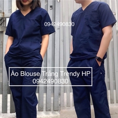 Áo blouse cổ tim nam nữ nhiều màu (chưa gồm quần, mũ)- áo kỹ thuật viên cổ chữ v áo blue bác sỹ, hộ lý, điều dưỡng, y tá
