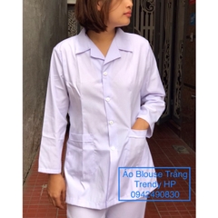 Áo blouse nữ dài tay - áo blouse nữ y tá, dược sĩ nữ dài tay
