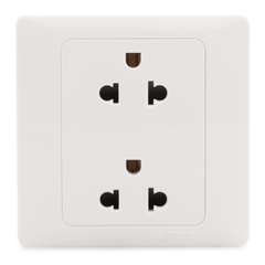 Ổ cắm đôi 3 chấu kiểu Âu - Mỹ có tiếp đất, 16A 250V Simon Series 50 51087