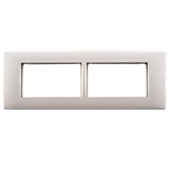 Khung viền ngang đôi ghép trái phải, mặt sáu công tắc ổ cắm cỡ S Simon Series 52 52L0