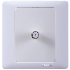 Ổ cắm TV vuông có chống nhiễu, dải tần rộng 5-1000MHz, kết nối đầu ra chuẩn F Simon Series 50 55116