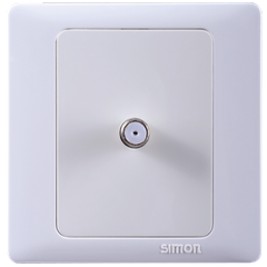 Ổ cắm Tivi kích thước chuẩn 9,52mm với 1 kết nối đầu vào chuẩn F có bảo vệ Simon Series 50 55114