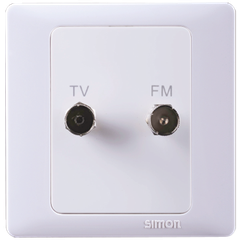 Bộ ổ cắm FM và ổ cắm TV có chống nhiễu, dải tần rộng (5-1000MHz), kết nối đầu ra chuẩn F Simon Series 50 55118