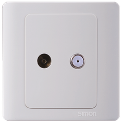 Bộ ổ cắm TV tiêu chuẩn 9,52 mm và ổ cắm TV có chống nhiễu, dải tần rộng (5-1000MHz), kết nối đầu ra chuẩn F Simon Series 50 55119S