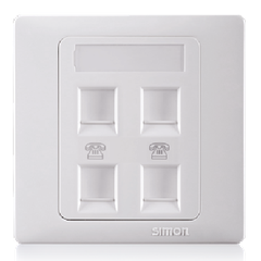 Bộ bốn ổ cắm điện thoại chuẩn RJ11 vuông Simon Series 50 55244