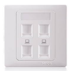 Bộ 4 ổ cắm dữ liệu vuông chuẩn RJ45 và Cat.5e Simon Series 50 55248S