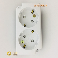 Ổ cắm đôi Schuko 16A Hàn Quốc lắp nổi có chân tiếp địa FS-SKN2