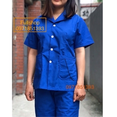 Áo công nghệ xanh dương đậm, áo tạp vụ, nhân viên vệ sinh, nhân viên bếp nhà hàng, khách sạn