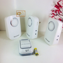 Chuông của không dây 1 nút nhấn 3 chuông báo (nút nhấn kín nước IP44) cao cấp Kawasan DB668B-02B68B