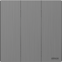 M7 Metal- Bộ công tắc ba 2 chiều (Brushed Grey) Simon M7 661032M-2B