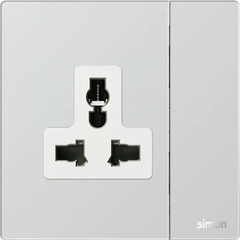 M7 Gem- Bộ ổ cắm 3 chấu đa năng + công tắc (13A 250V) (Diamond Sliver) Simon M7 661089G-4E