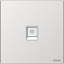 M7 Metal- Bộ ổ cắm điện thoại (RJ11) (Frosted Sliver) Simon M7 665214M-2A
