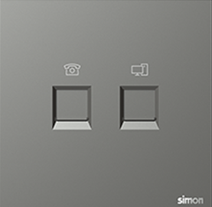 M7 AIR- Bộ ổ cắm điện thoại + mạng Cat6 (Platinum Grey) Simon M7 665229-6Q