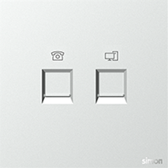 M7 AIR- Bộ ổ cắm điện thoại + mạng Cat6 (Platinum Sliver) Simon M7 665229-6R