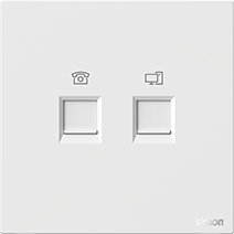 M7 AIR- Bộ ổ cắm điện thoại + mạng Cat6 Simon M7 665229