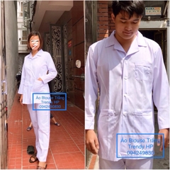 Bộ quần áo blouse nam nữ dài tay - bộ blu nam nữ dài tay y tá, dược sĩ, thẩm mỹ viện,...