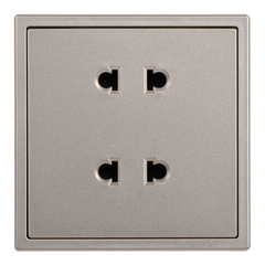 Module Ổ cắm đôi hai chấu dùng cho chấu tròn và dẹt màu Sâm Panh Simon i7 701072-46