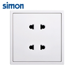 Module Ổ cắm đôi hai chấu vuông dùng cho chấu tròn và dẹt Simon i7 701072