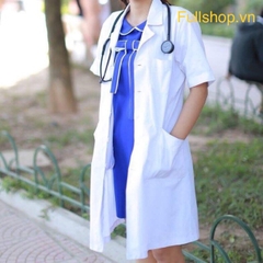 [Giá sỉ] Áo Blouse bác sĩ nam nữ, áo choàng bác sĩ cộc tay