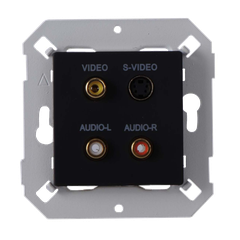 Ổ cắm AV-S màu đen mờ Simon Series V8 80493-26