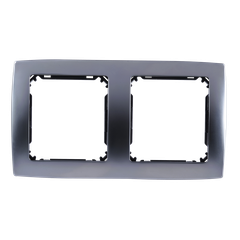 Viền công tắc ổ cắm đôi màu bạc mờ Simon Series V8 80820-33