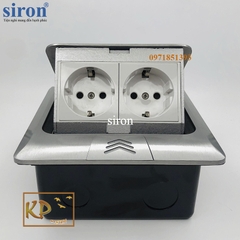 Ổ cắm âm sàn gồm 2 ổ cắm chuẩn F Schuko màu bạc Siron Sr-PA2687 (màu bạc) / Sr-PG00025 (màu vàng đồng)
