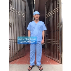 Bộ quần áo phẫu thuật nam - Xanh dương