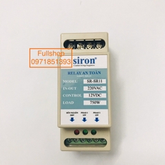 Rơ le an toàn 12V cho phao điện, relay an toàn dạng thanh ray gắn tường, tủ điên Siron SR-SR11