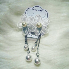 Bông tai ren ngọc trai xinh xắn