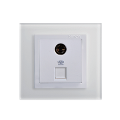 Module ổ cắm tivi kèm điện thoại RJ11 Simon V8