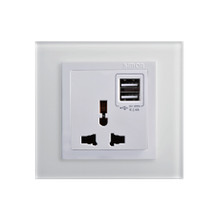 Module ổ cắm đa năng + 2 cổng USB simon V8 80E725